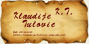 Klaudije Tulović vizit kartica